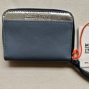 NEW ZIP AROUND CARD CASE PURSE GENUINE LEATHER‎